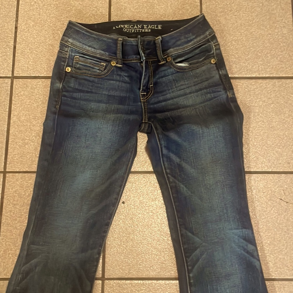 Kids dark wash American eagle denim jeans